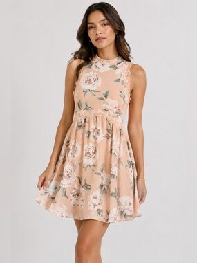 Entro Maggie Dress with Lace Trim Size Medium